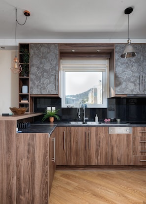 Comfort-Apartment | Eigene Küche | Kühlschrank, Mikrowelle, Ofen, Geschirrspüler