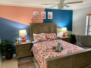 1 bedroom, iron/ironing board, travel crib, WiFi