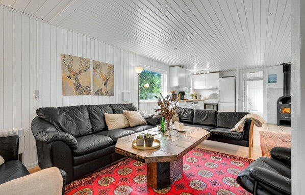 TV, fireplace - 5 bedroom awesome home in Fårvang (Fårvang)