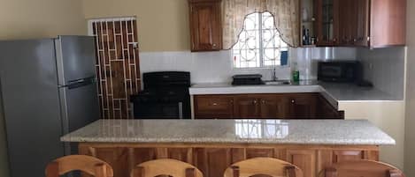 Kylskåp, mikrovågsugn, ugn och spishäll