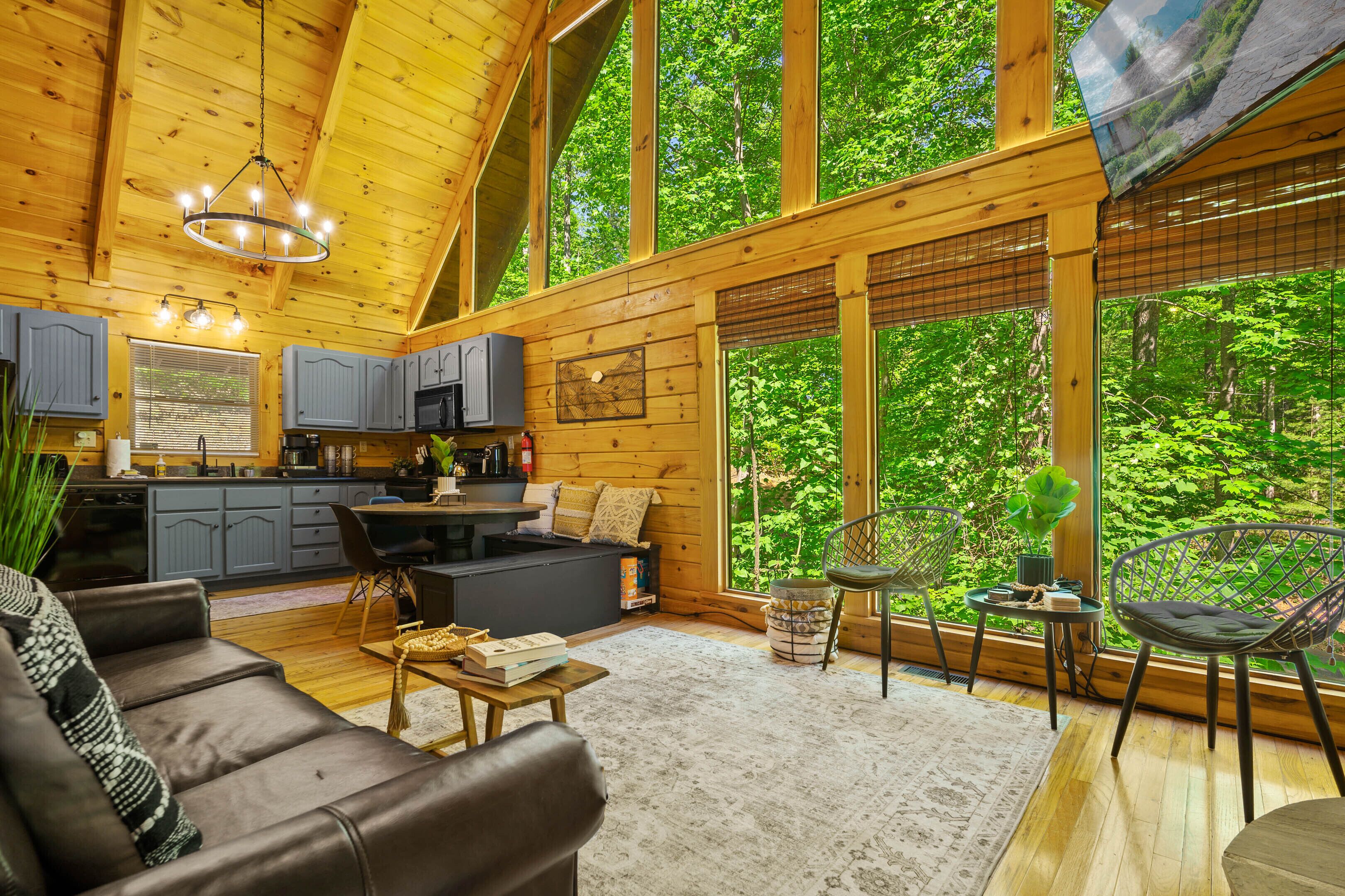 Una Smart TV, una chimenea, videojuegos, libros