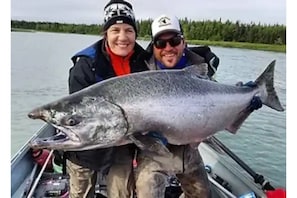 Guests can fish in the nearby waters, with some species like salmon available.