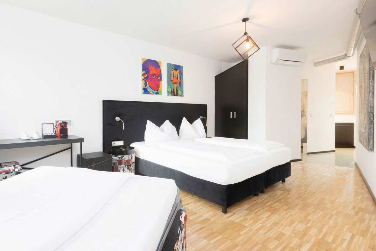 Premium bedding, desk, soundproofing, WiFi