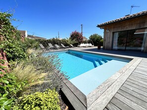 Piscine extérieure, piscine chauffée