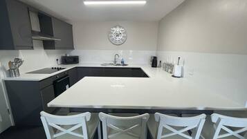 Superior Apartment | Private kitchen | Fridge, microwave, oven, stovetop