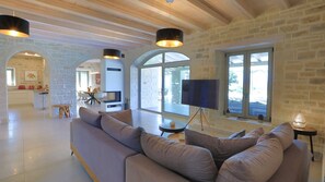 Smart TV, fireplace - Luxury villa with a fantastic view, the pool can be heated (Rethymnon)