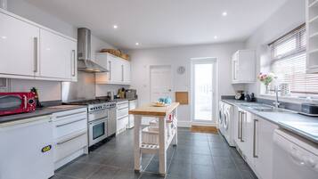 Microwave, oven, dishwasher, high chair