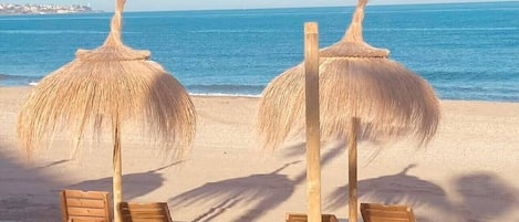 Sun loungers, beach towels