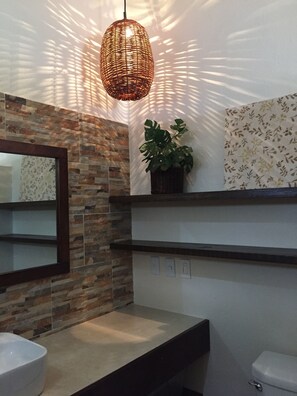 Shower, hair dryer, towels, soap - 1BR. Beachfront Bliss - Troncones - Perfect for Two - on the beach (Troncones)