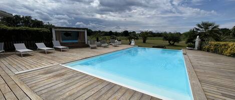Outdoor pool, a heated pool