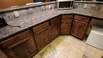 Fridge, microwave, toaster