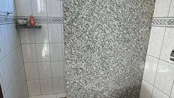 Shower, soap, toilet paper