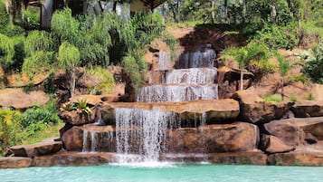 Outdoor pool, pool loungers