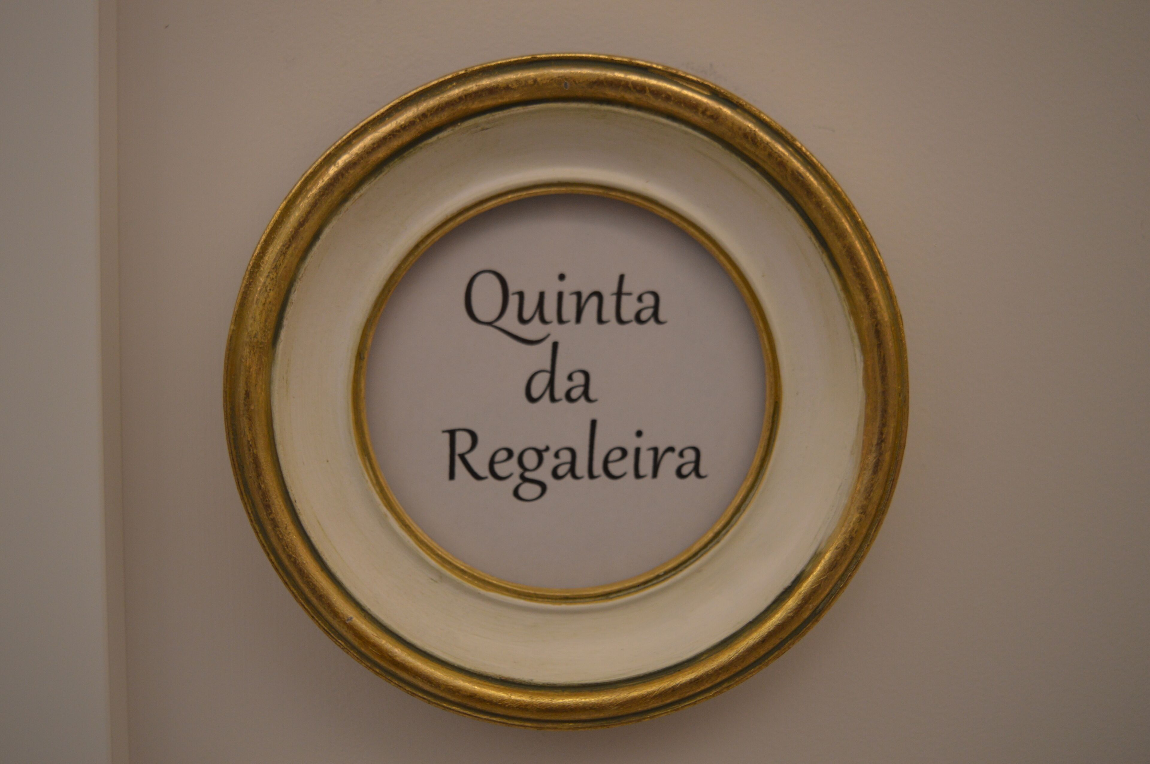 A framed sign with the text "Quinta da Regaleira".