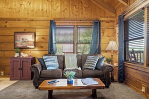 Televisión, chimenea y oficina 