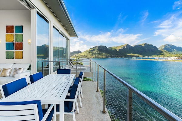 180 degree view of Kalapaki Bay. West facing with incredible sunset views.