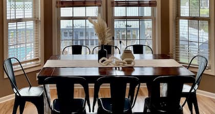 Poolside Bliss! Private Beach! Renovated home w/ pool & 5 min cart ride to beach