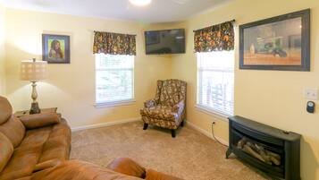 TV, fireplace, DVD player