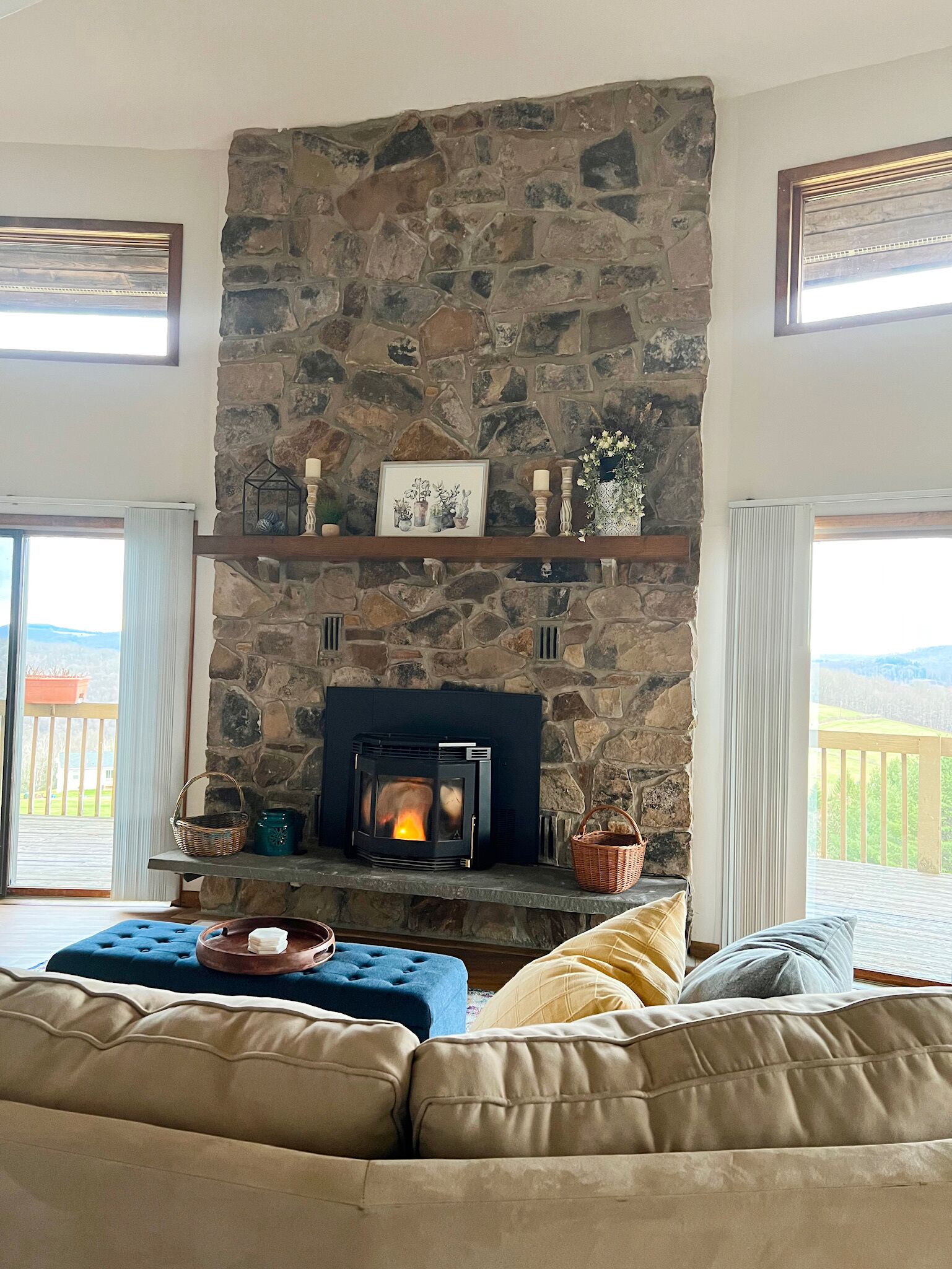 智能电视、壁炉、DVD 播放器、书