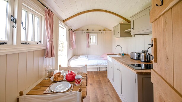 Unclassified image, 1 of 9, button - Thyme Shepherds Hut Boundary Farm Air Manage Suffolk (Woodbridge)