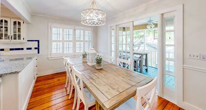 Classic coastal home with game room & private hot tub - walk to beaches