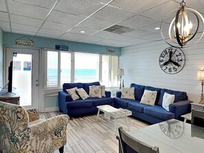 Condo, Multiple Beds, Patio, Ocean View (#319 & 320 - No Pets) | Living area | 42-inch flat-screen TV with digital channels
