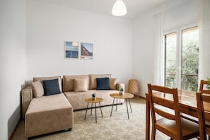 Superior Apartment, 2 Bedrooms, Partial Sea View | Living room - The Island Life Apartments by Konnect, Ipsos Beach (Corfu)
