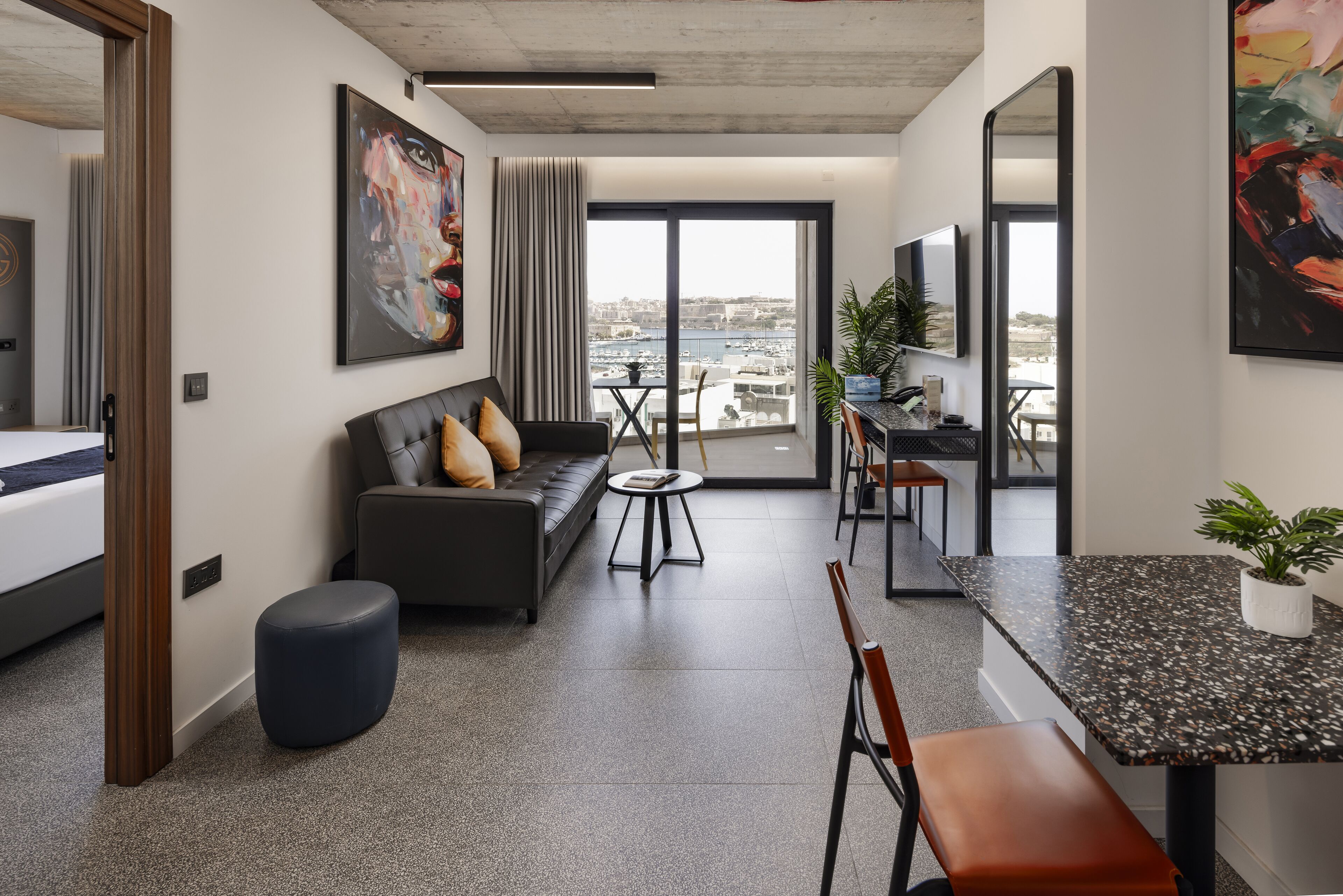 executive suite, 1 bedroom, harbour view | living area | 50-inch smart tv with digital channels, tv