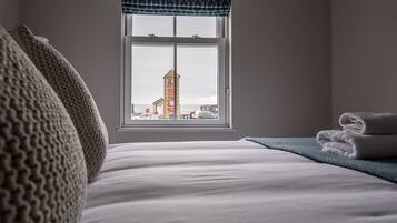 1 bedroom, laptop workspace, iron/ironing board, bed sheets