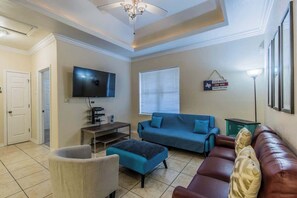Condo, Multiple Beds, Patio, Pool View | Living area | TV - #C Island Morning Sun (South Padre Island)