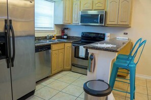 Condo, Multiple Beds, Patio, Pool View | Private kitchen