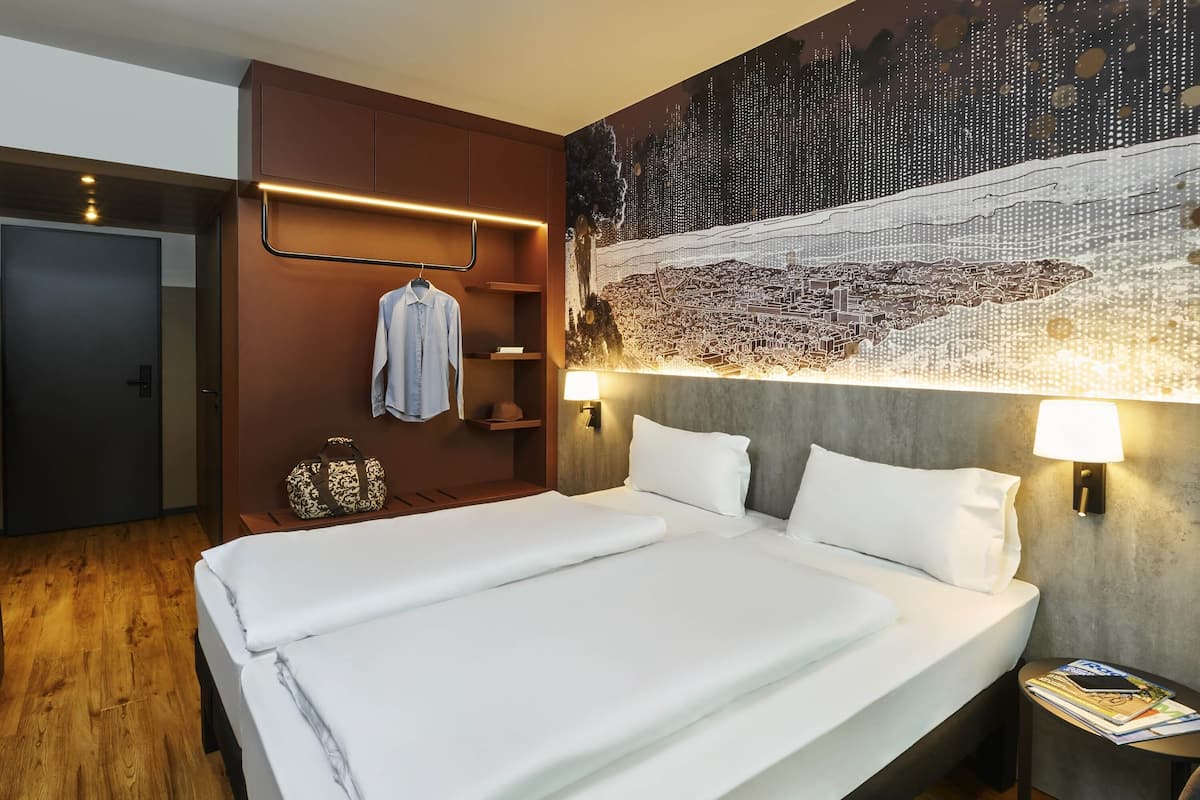 Hypo-allergenic bedding, desk, laptop workspace, soundproofing