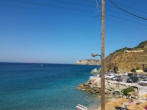 Beach nearby, sun-loungers, beach umbrellas