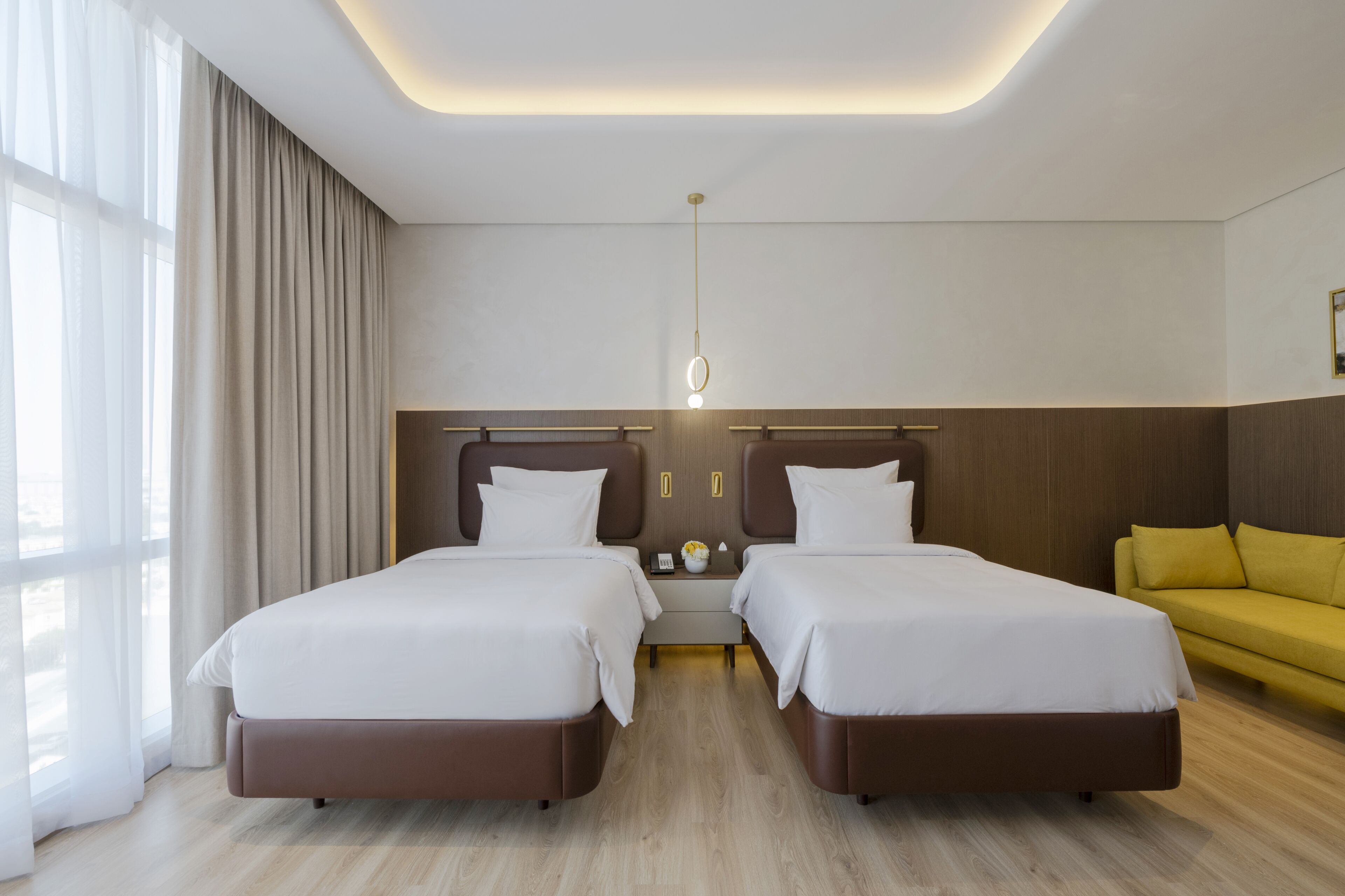 Deluxe Room, 2 Single Beds, City View | Premium bedding, minibar, in-room safe, individually decorated