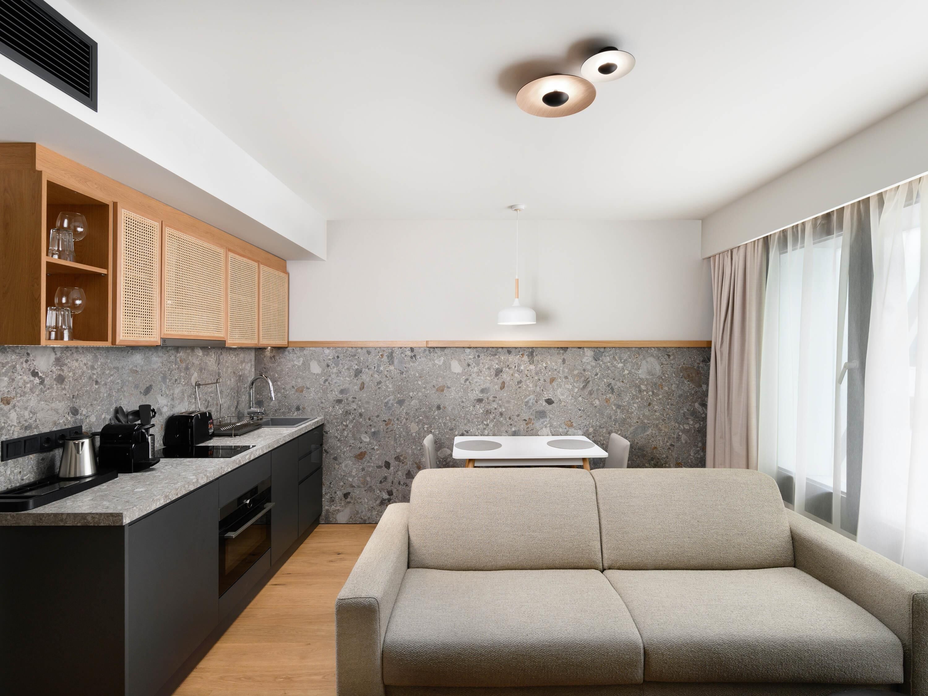 公寓, 1 間臥室 | 迷你吧、房內夾萬、獨特設計、獨特裝修