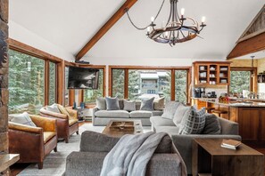 Smart TV, chimenea y reproductor de DVD 