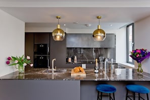 Microwave, dishwasher, coffee/tea maker