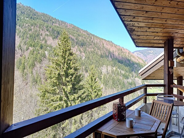 Outdoor dining - APPT WITH MOUNTAIN VIEW -SAINT JEAN D'AULPS RESORT -NEAR MORZINE- 6/8 PEOPLE - RELAIS D7 (Saint-Jean-d´Aulps)