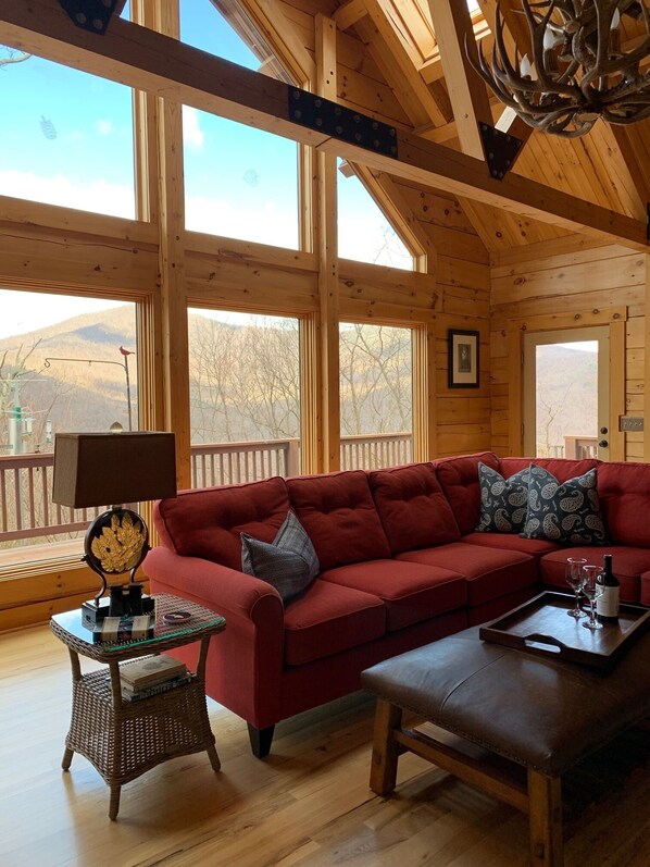 Smart TV, chimenea, reproductor de DVD y libros