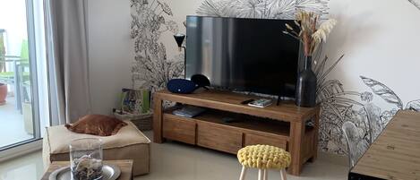 Smart TV, books, stereo