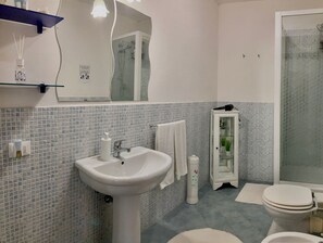 Ducha, secador de pelo, bidé y toallas