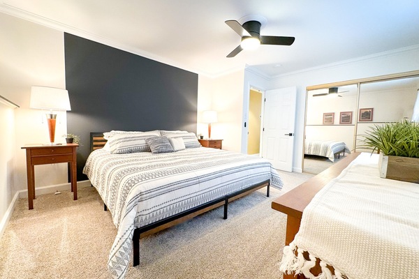 3 slaapkamers, een bureau, een strijkplank/strijkijzer, gratis wifi