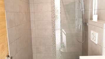Shower, jetted tub