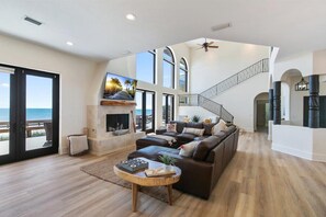 TV, fireplace, video games, books