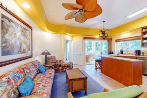 Televisión, reproductor de DVD, libros y videoteca