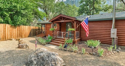 'RIVER HAVEN' is a serene riverside cabin on the Rogue River