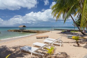 Beach nearby, sun loungers