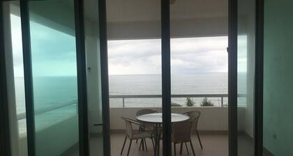 Romantic beach front view.