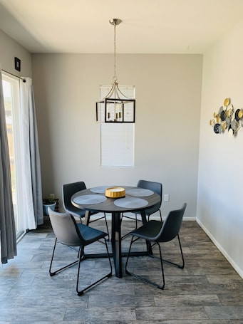 Dining. Nice, & cool 4- bedroom home to enjoy a stay and relax in.