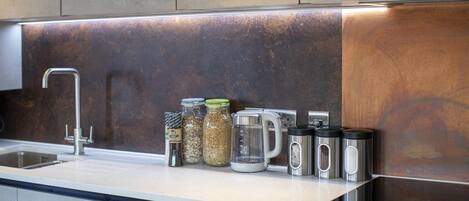 Apartment | Private kitchen | Stovetop, highchair